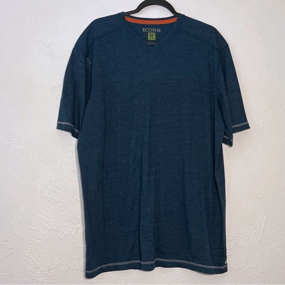 Ecoths Mens Blue Organic Cotton Short Sleeve Shirt SZ L